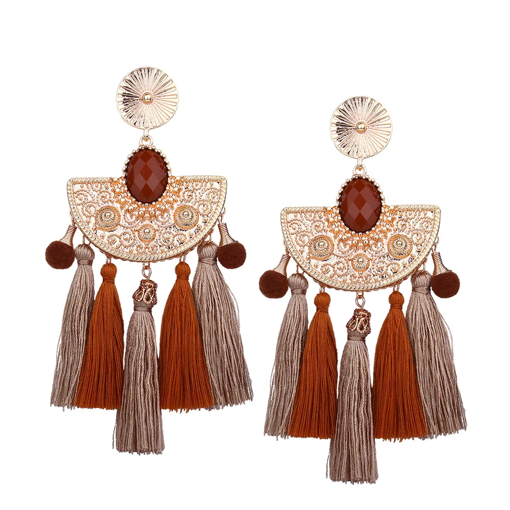 Хит продаж модные длинные серьги с кисточками в богемном стиле.|earrings fashion|earrings