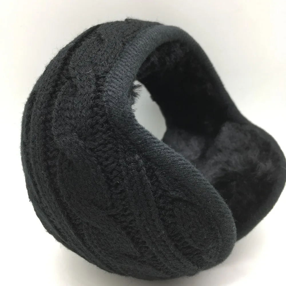 Зимние теплые вязаные наушники унисекс модные складные регулируемые оптовая