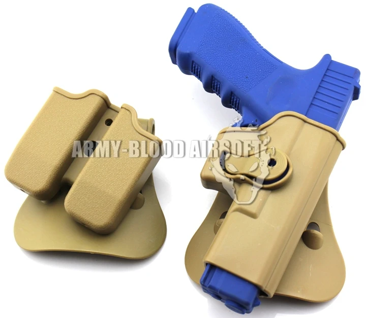 

CQC Polymer RH Black Roto Retention Paddle Holster Glock 17 22 32 Double magazine Pouch GLOCK(DE) holster gun Party Supplies