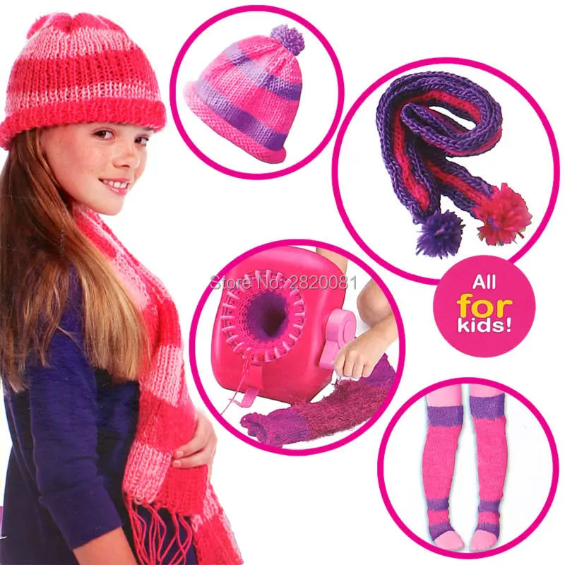 DIY Knitting machine Circular&plain knit manual wool hat scarf sweater for childrensmart knitter loom educational toy best gift