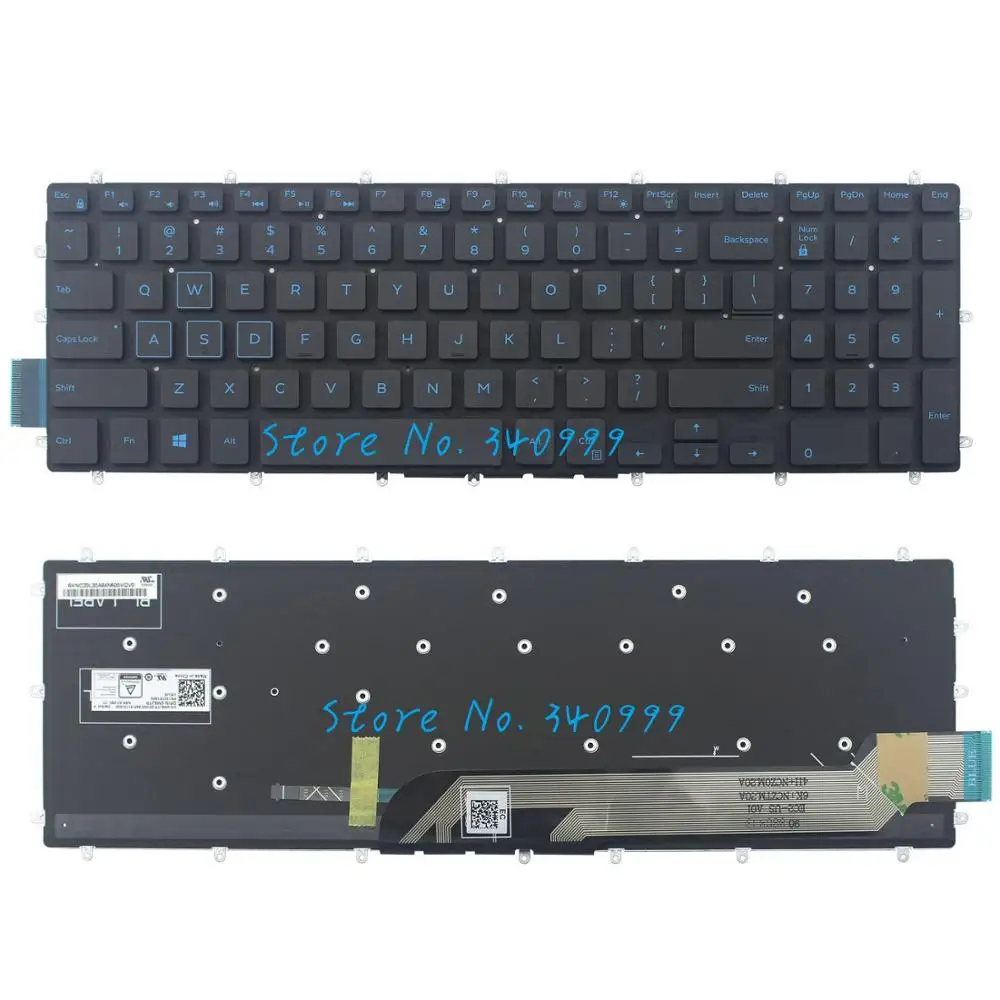 Teclado Retroiluminado para Dell Inspiron 15 5565 5567 g3 17 3779 3590 3579 g5 5587 g7 7588 Jogos Original Novo - Imagem 2
