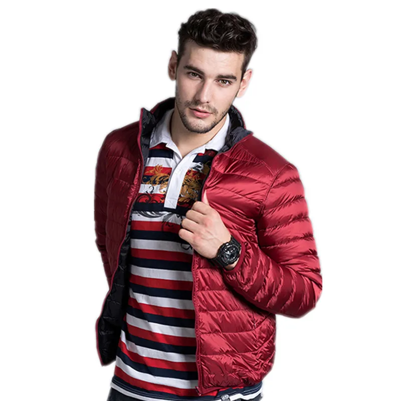 

Both Positive Negative Wear Casual Duck Down Jacket Men UltraLight Thin Men's Winter Jacket Coat Slim Veste Homme Hiver FYY038