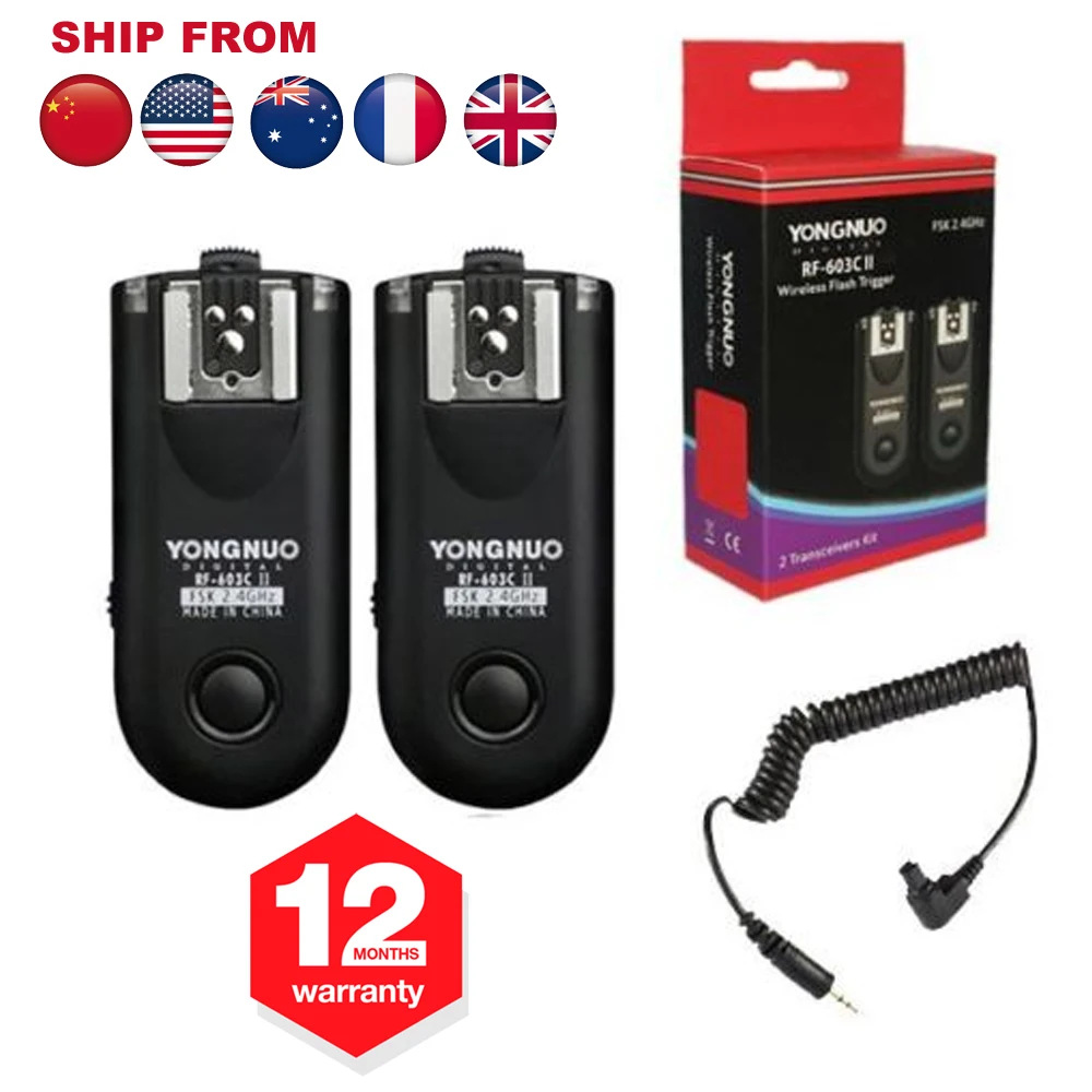 

Yongnuo RF603 RF-603C II C3 Wireless Flash Trigger Transceiver For Canon Camera 1D 1DS 5D Mark II 7D 7DII 6D 10D 20D 30D 40D 50D
