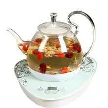 Электрический чайник термо-стекло с обогревом Электрический используется сделать чай вареный Черный Защита от перегрева