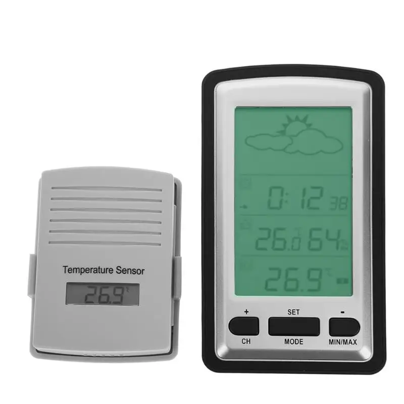 

Wireless LCD Digital Home Thermometer Hygrometer Electronic Weather Forecast Station Temperature Humidity Meter Alarm Clock NEW