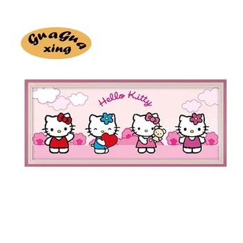 

Full Drill Rhinestones 5D Diamond Painting Cartoon Hello Kitty Children DIY Gift Diamond Embroidery Sale Round Mosaic decorative