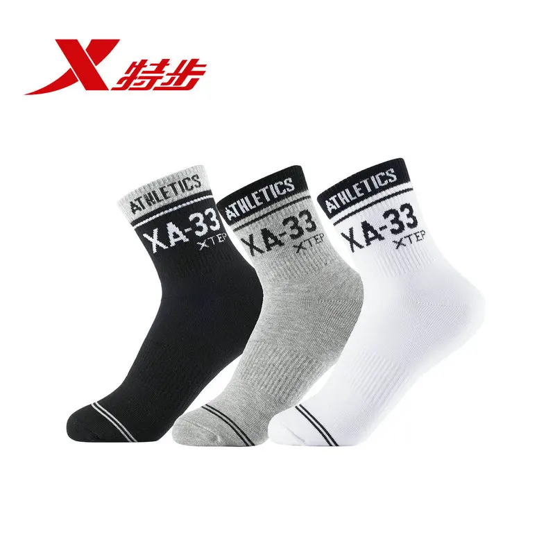 882439569025 Xtep 2018 3 pair/lot 3piece set Cotton Comfort Breathable Basketball Skateboarding Running Sock 882439569025 Xtep 2018 3 pair/lot 3piece set Cotton Comfort Breathable Basketball Skateboarding Running Sock