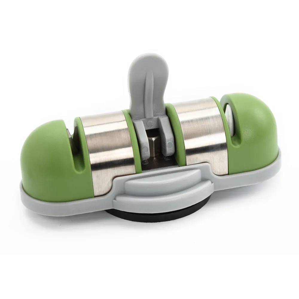 2 Stages (Diamond & Ceramic) Kitchen suction cup Knife Sharpener