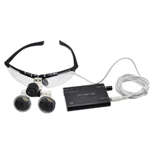 2.5X стоматологические лупы, хирургические целлюлозы лампа Рабочее расстояние 320 мм черный