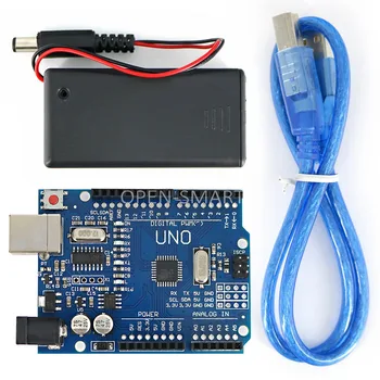 

Portable UNO R3 SMD ATmega328P Development Board w/ USB Cable / 9V Battery Case for Arduino UNO DIY