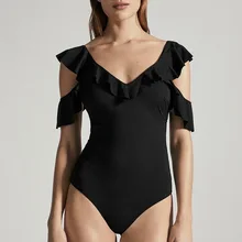 Женский купальник, цельный, купальник, женский купальник, женский, испанский сексуальный, черный, голая рука сзади, однотонный, полиэстер