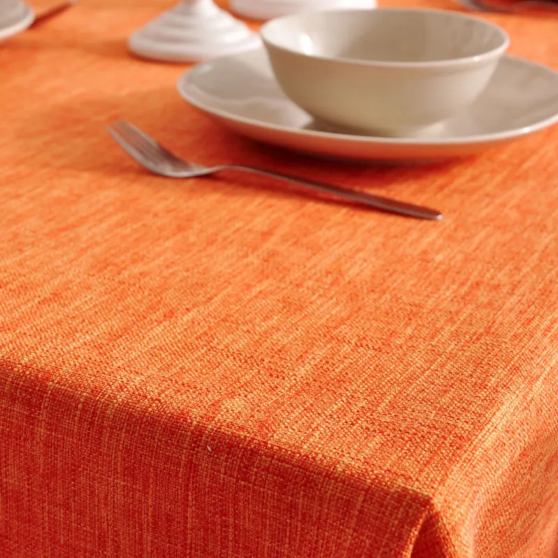 Льняная скатерть ткань смешивание простой и современный коврик искусство скандинавские сплошной цвет скатерть для стола скатерть - Цвет: Оранжевый