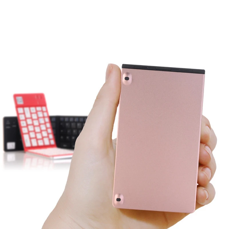 

New Bluetooth Keyboard Double Folding Aluminum Alloy For Android IOS Mobile Phone PC EM88