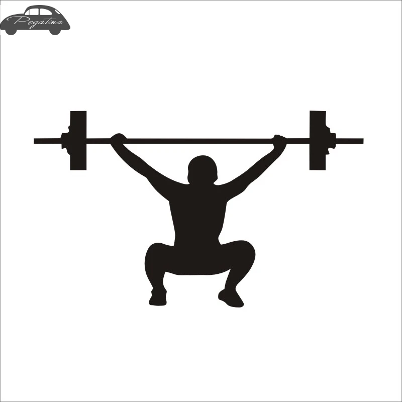 Pegatina Car Gym Sticker Barbell Fitness Decal Body building Posters Vinyl Wall Decals Quadro