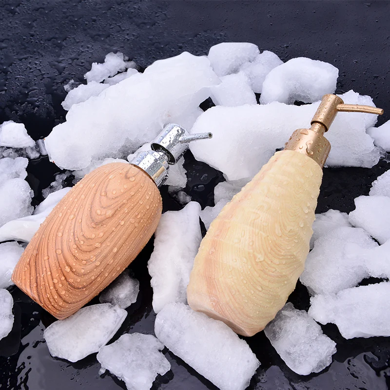 Высококачественная деревянная керамическая бутылка для мыла, европейская креативная эмульсионная бутылка для геля для душа, пустая бутылка для мыла в скандинавском стиле