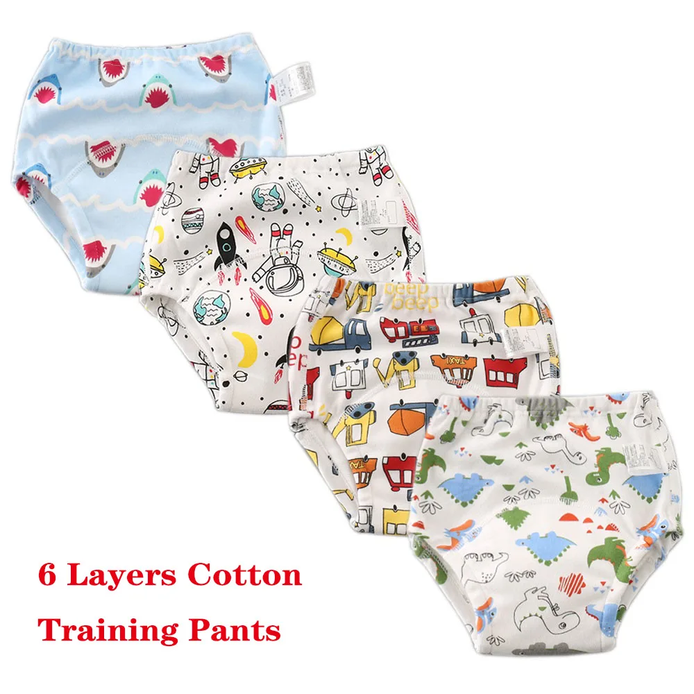 Детские тренировочные штаны многоразовая полотняная Пеленка, подгузники, хлопковое детское нижнее белье для новорожденных, шорты