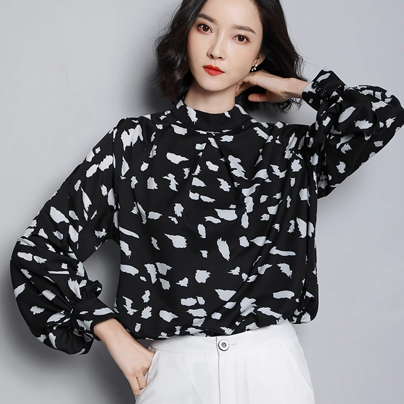 

I61276 Women Chiffon Blouses Shirt Long Sleeve Shirts