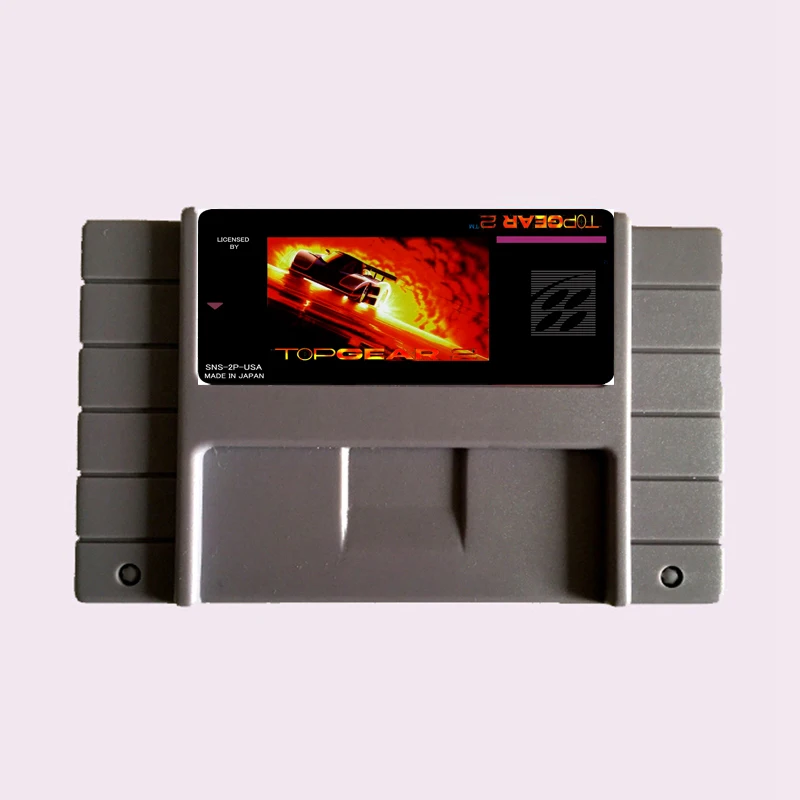 Высококачественная 16-битная игровая карта Top Gear 2 NTSC Big Gray для игровой версии США |