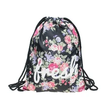 Дизайн свежий функциональные сумки Для женщин сумка со стягивающим шнурком и напечатанным текстом хранилище в виде Снопа, гильзы покупок холщовый рюкзак для путешествий TA