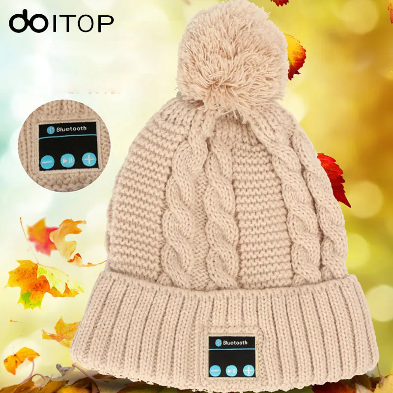 

DOITOP Bluetooth Headphone Knitted Woolen Hat Wireless Music Earphone Speaker Headset Mic Winter Outdoor Sport Music Warm Hat #3