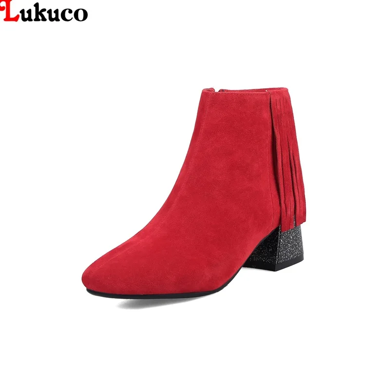 

Popular Concise Flock Boots Oversize 34-48 Flock Boot Short Plush Ankle Botas Zipper Pumps Shoe Warm Winter female Shoes Woman