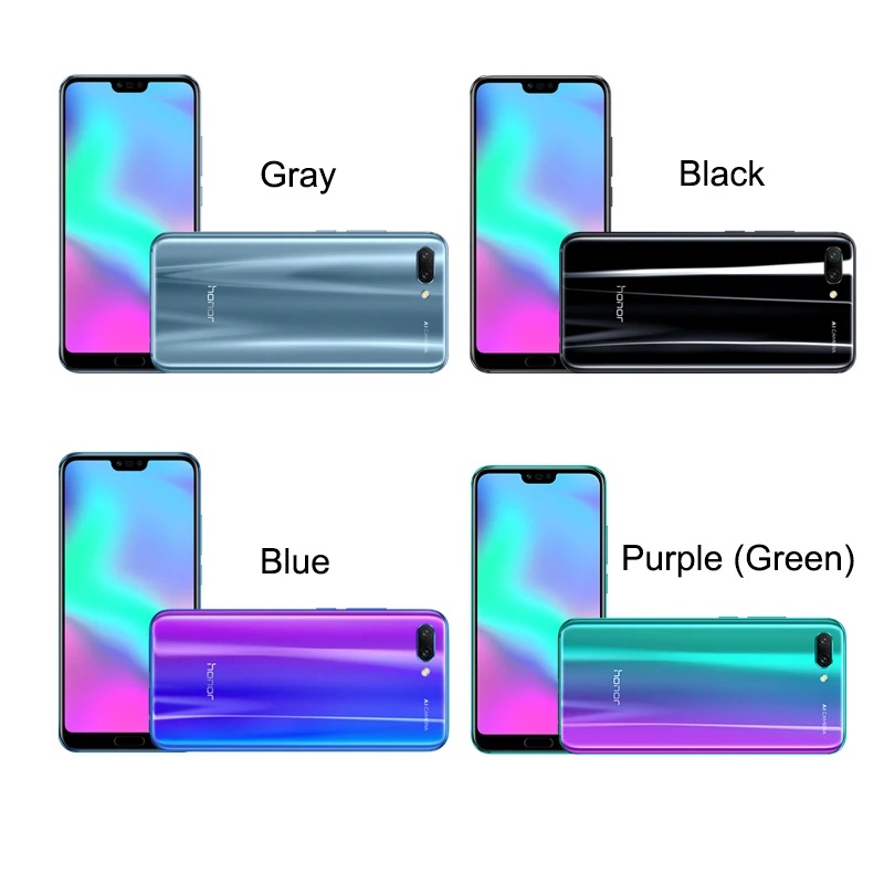 Original Global version Huawei Honor 10 4G 128G 4G LTE Smartphone 3D Curved Glass Kirin 970 AI Processor 5.8 inch Google play