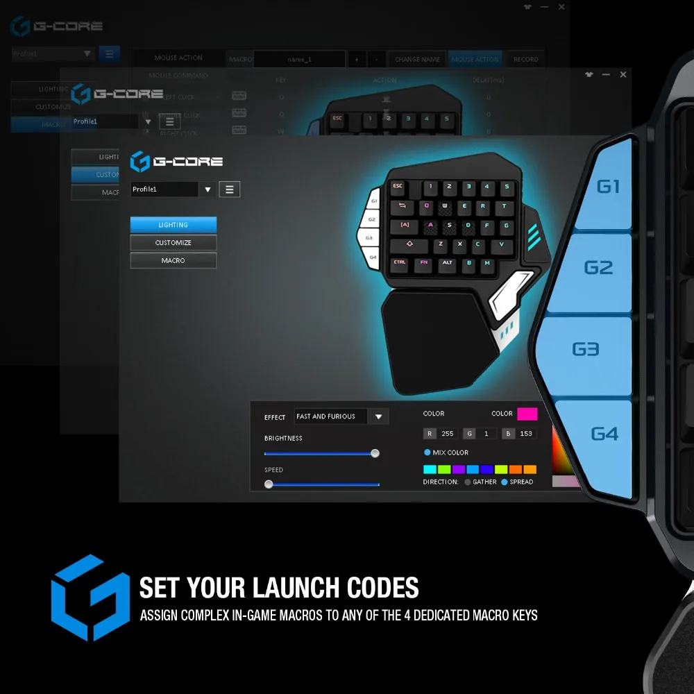 Игровая механическая клавиатура GameSir Z1 RGB Blacklight одной рукой Боевая док станция FPS