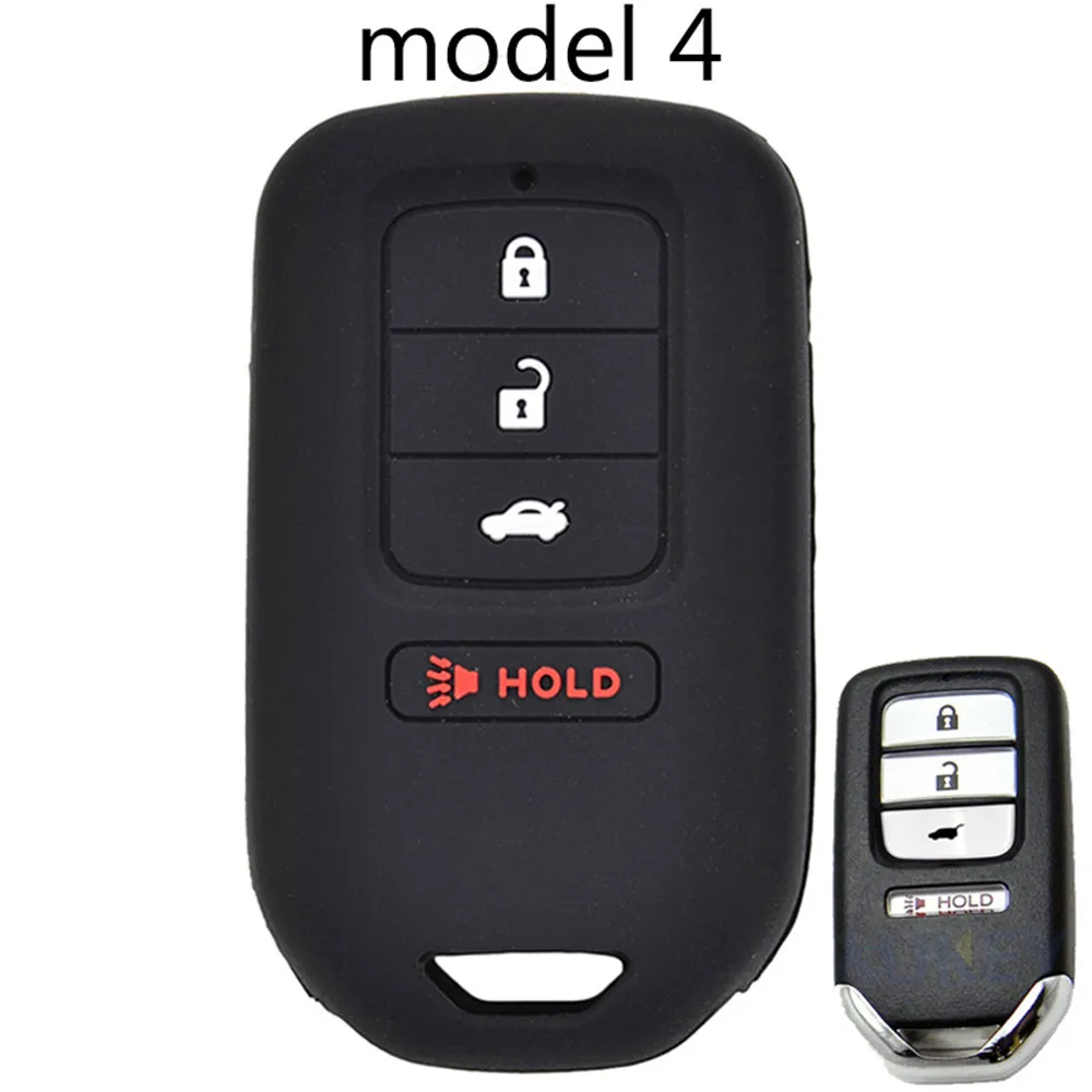 Силиконовый чехол-брелок для дистанционного ключа для Honda Civic Accord CR-V Pilot Fit Odyssey Jazz CRZ HR-V Vezel Ridgeline City - Название цвета: model 4