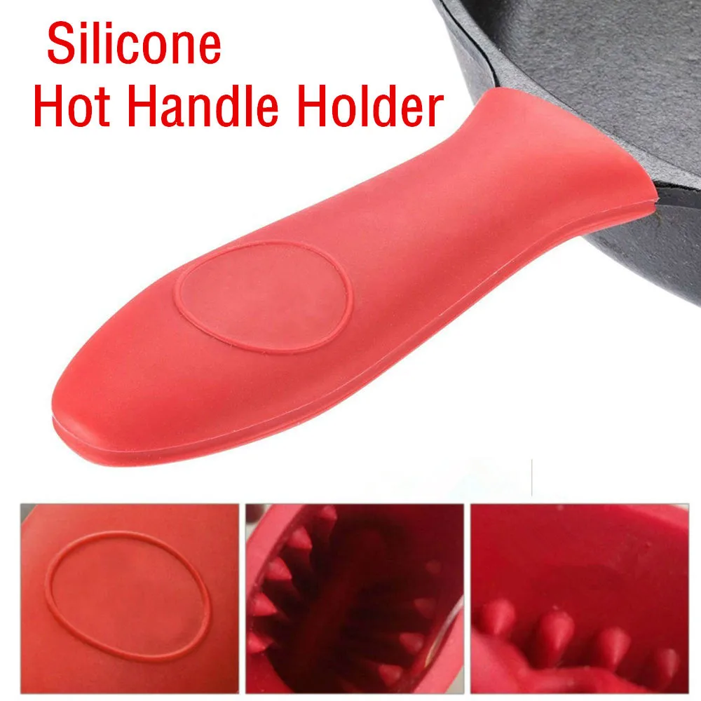 

Kitchen Heat Resistant Silicone Hot Handle Holder Sets Pan Handle Cover Grip 2017 High-temperature anti-hot silicone pot handle