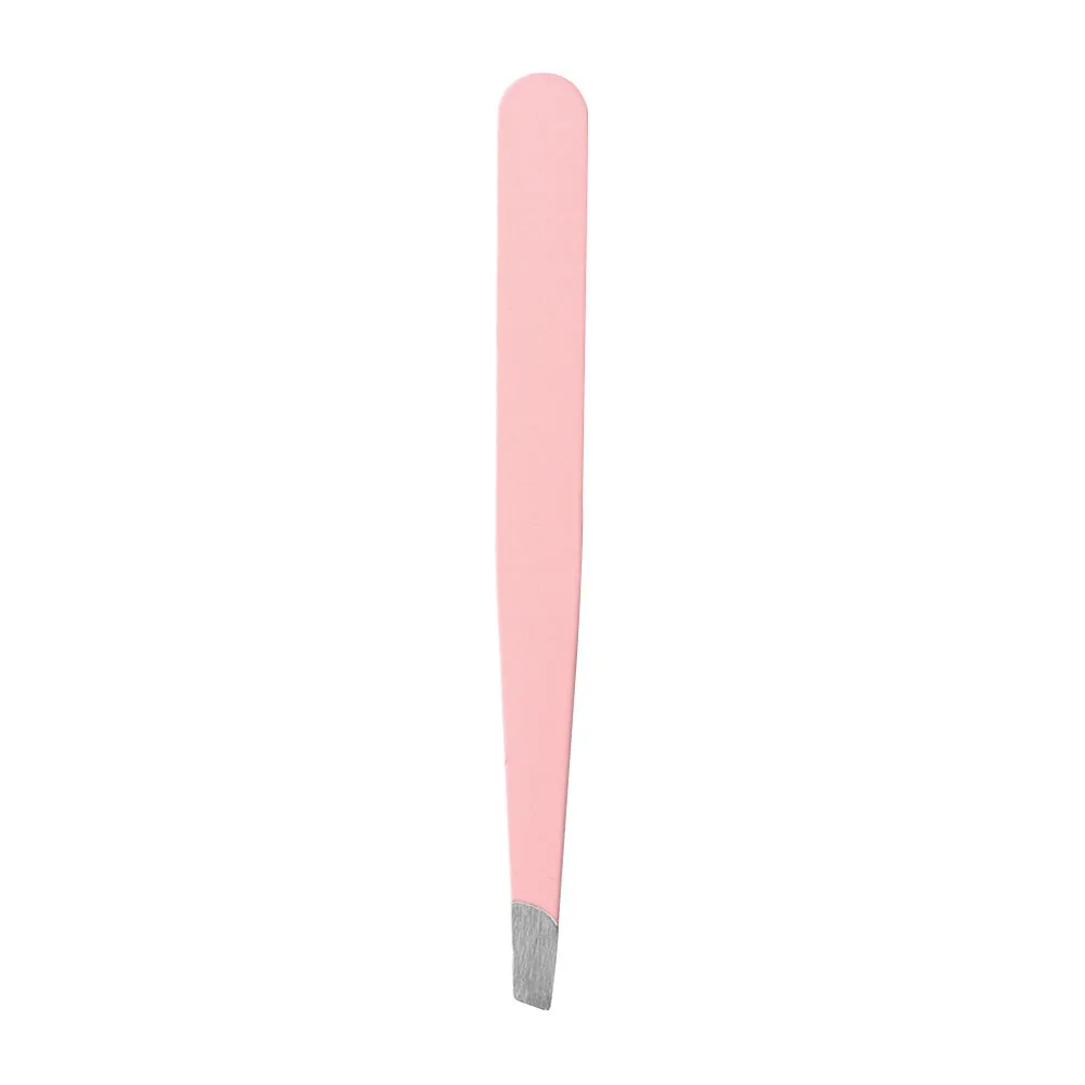 1 предмет розовый цвет Профессиональный пинцет для бровей волос Красота с наклоном заколкой для Нержавеющая сталь щипчики гаджет для макияжа
