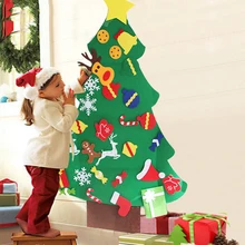 Войлочная Рождественская елка с наклейкой игрушка новогодние подарки для детей ясельного возраста игрушки Искусственная елка рождественское подвесное украшение для дома украшения