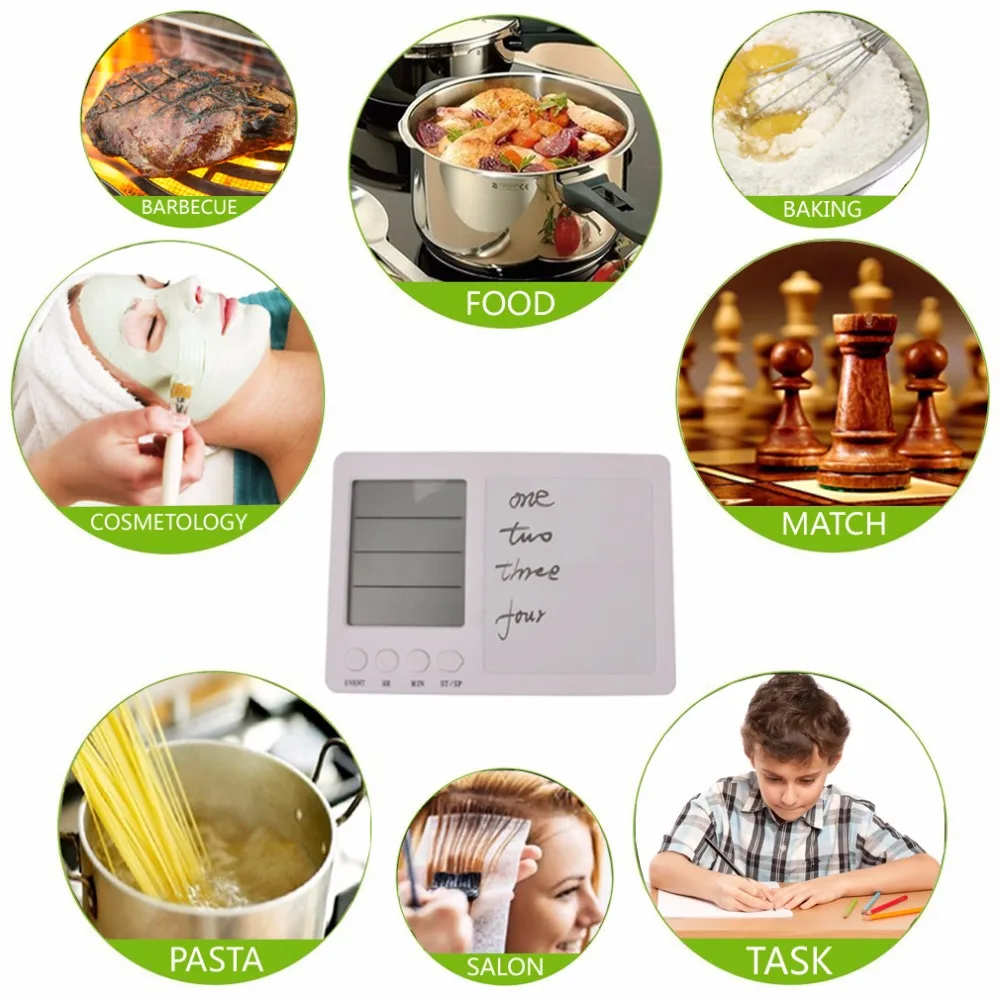 Digital Kitchen Timer Loud Alarm Cooking Large LED Display Lab Learning Contest Beauty Handwriting Magne | Дом и сад