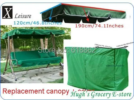 Canopy For 2 Seaters Patio Swing Chair Dark Green Color