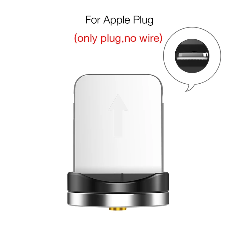 CAFELE Магнитный usb type-C Micro кабель для iPhone X XS Max Xr 8 7 6 6s Plus кабели светодиодный usb type-C штекер провода для samsung S10 S9 - Цвет: Only Plug For iPhone