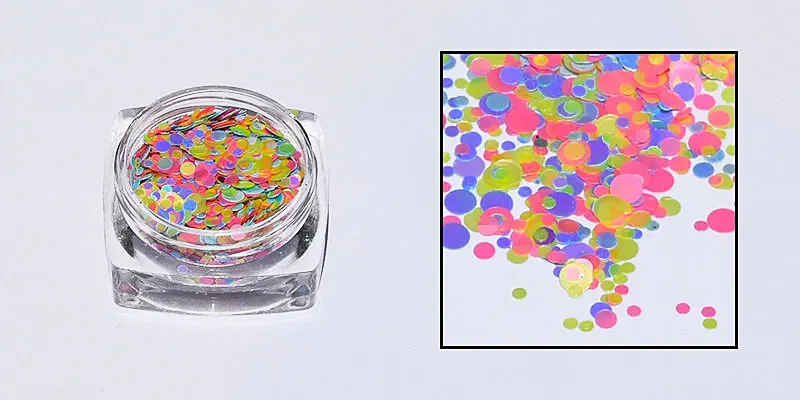 TPSD Mix Nail Glitter 12pcs Multi-colors Powder Flakes Shiny Round Paillette Sequins For Nail Art Decor Nail Glitter In Jars