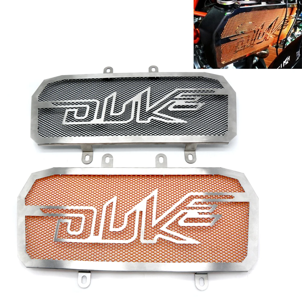 

For Ktm Duke 390 Motorcycle Accessaries Motorbike Radiator Grill Guard Cover Protector Radiator Protection Orange logo Duke