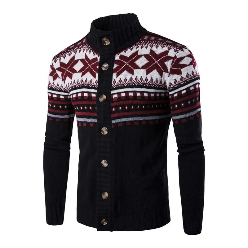 Для мужчин s Кардиган свитеры для женщин осень теплая мужской Рождественский свитер мода печатных куртка Пальто Повседневное Стенд