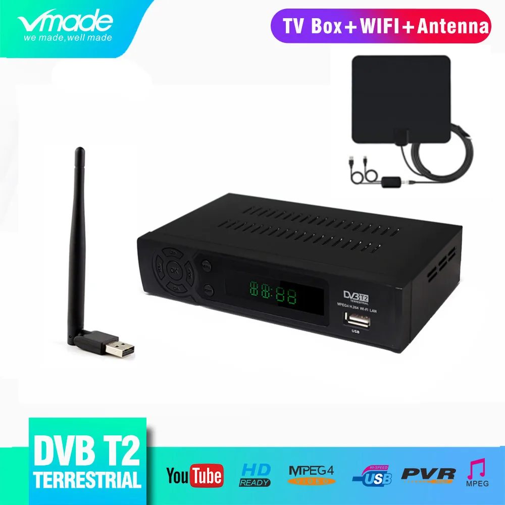 Vmade полностью HD цифровой DVB T2 ТВ приемник H.264 MPEG-2/4 1080 p поддерживает YouTube PVR Декодер