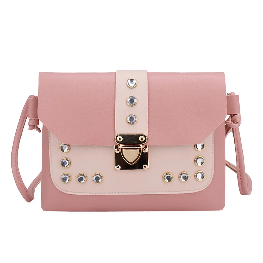

Crossbody Bag 2019 New Fashion Women Hit Color Rhinestone Shoulder Bag Messenger Satchel Tote Crossbody Bag