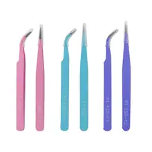 Многоцелевого использования 2 шт. из Нержавеющей Стали Изогнутый Прямой пинцет ногтей, для маникюра, расширители ресниц щипчики, пинцет заостренных щипцов