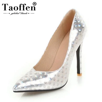 

Taoffen Sexy Women High Heel Shoes Pointed Toe Slip On High Quality Pumps New Spring Fashion Party Shoes Women Size 32-44