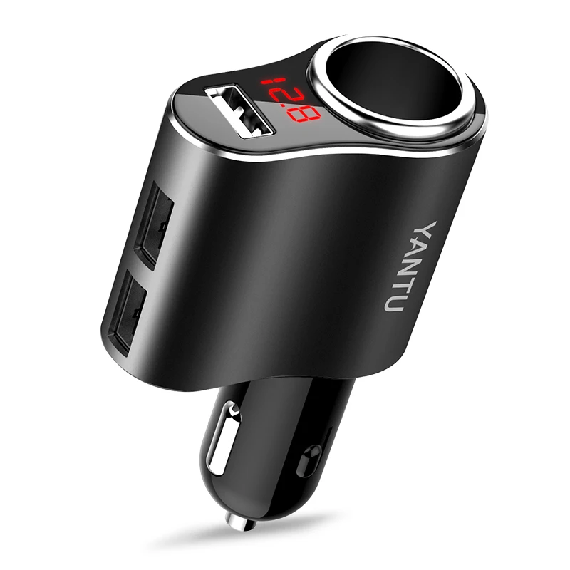 

Yantu 1 Way Sockets 5V/3.1A Car Cigarette Lighter Socket Voltmeter Splitter Power Adapter 12~24V 3 USB Car Charger For GPS DVR