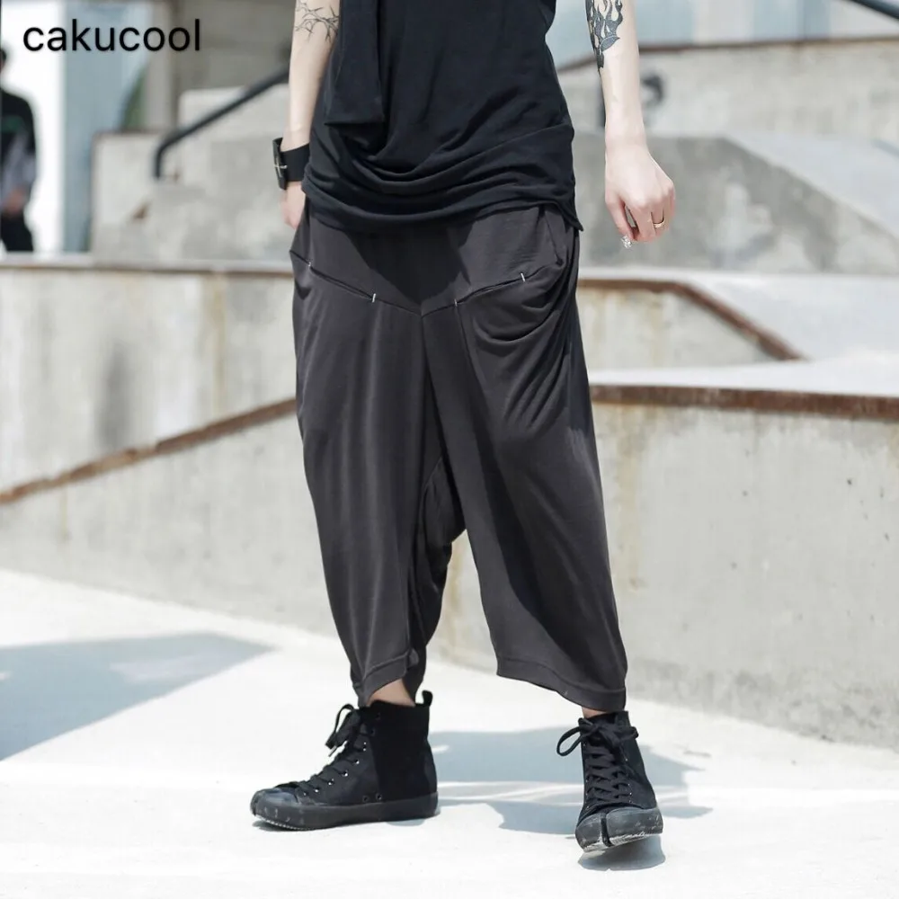 

Cakucool 2019 summer new dark Pioneer drape loose casual seven points simple fashion black pants harem pants women