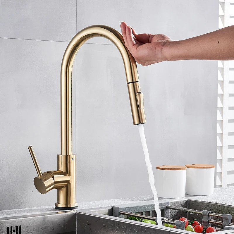  Champagne Bronze Gold Sensor Kitchen Faucets Sensitive Smart Touch Control Faucet Mixer Tap Touch S - 33041442120