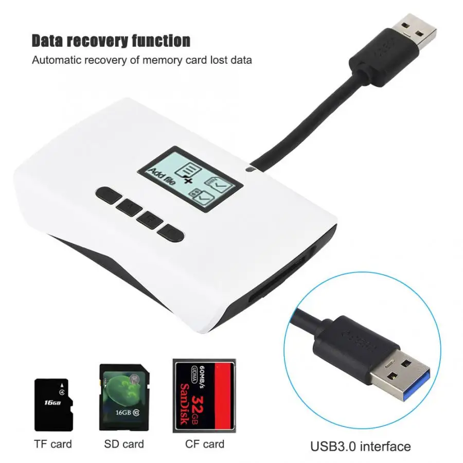 CAR-01 Smart Card Reader USB3.0 High-speed Transmission DSLR Camera Memory Card Data Recovery Data backup function