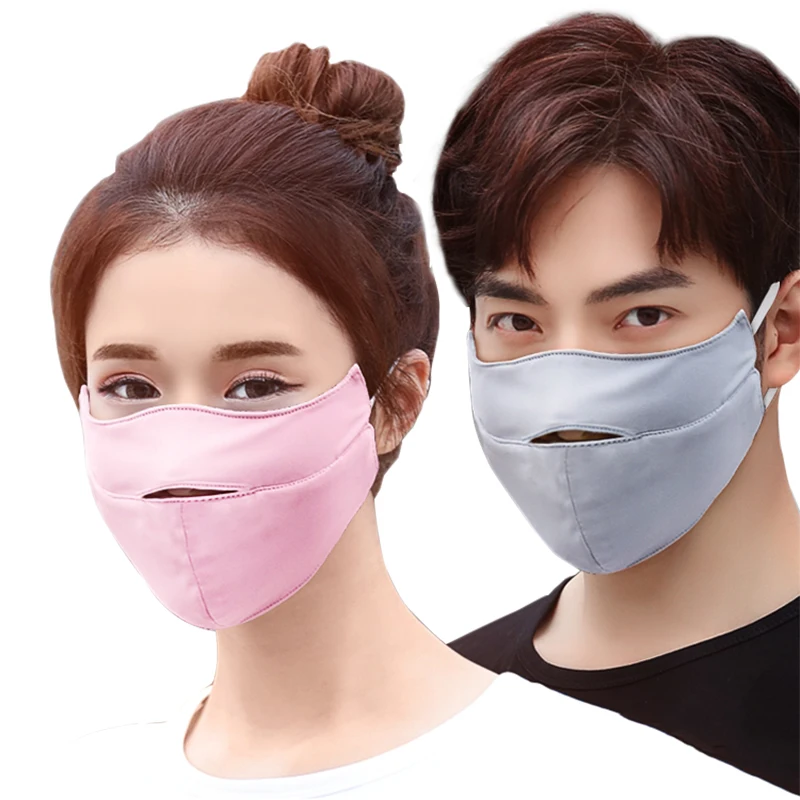 

Korean Sunscreen Ice Silk Mouth Mask Unisex UV Protection Summer Thin Section Riding Face Mask Respirator Breathable Sunshade 3D