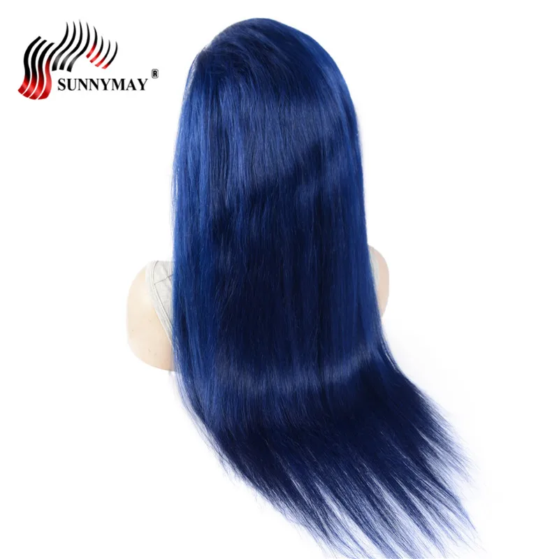 Sunnymay 1b T темно-синий полный шнурок человеческих волос парики прямые Омбре бразильские Virign волосы парики шнурка предварительно сорванные истинная длина 10-30