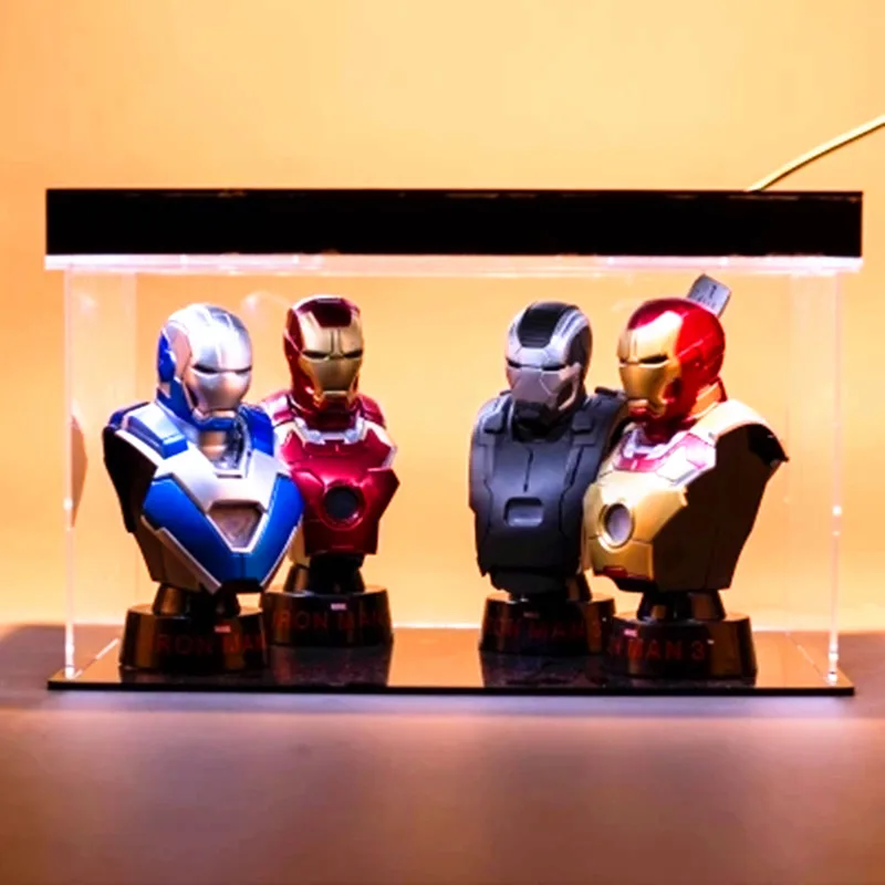 

4Pcs/Set Iron Man 3 Bosom Image 1/6 Scale Busts With LED Light PVC Action Figures Model Toys G26