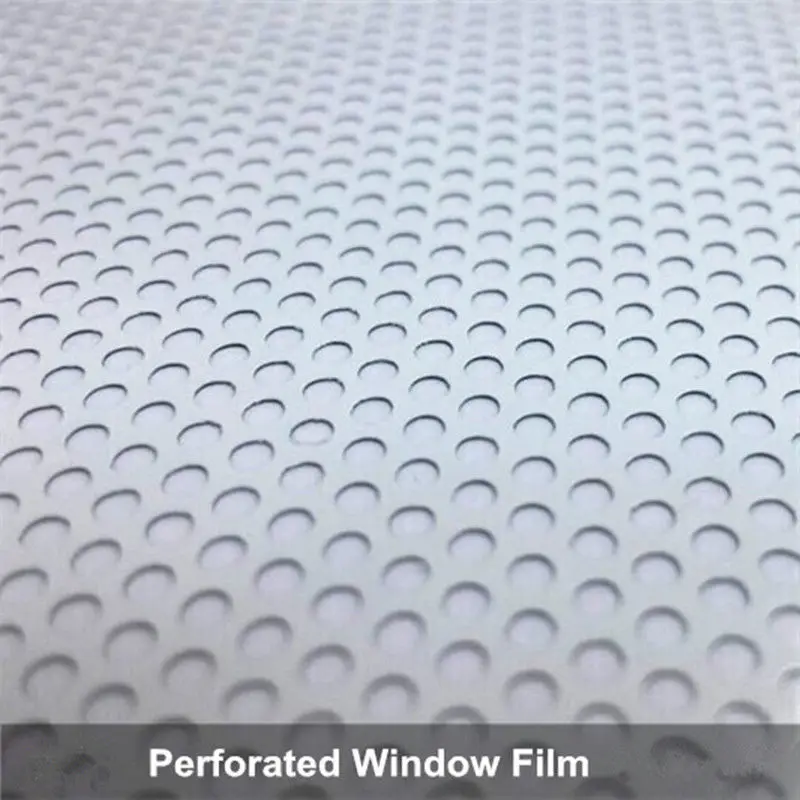 

137*50cm/54"x20" Perforated Mesh Film White Fly Eye One Way Vision Vinyl Window Tint Film Advertising Materials