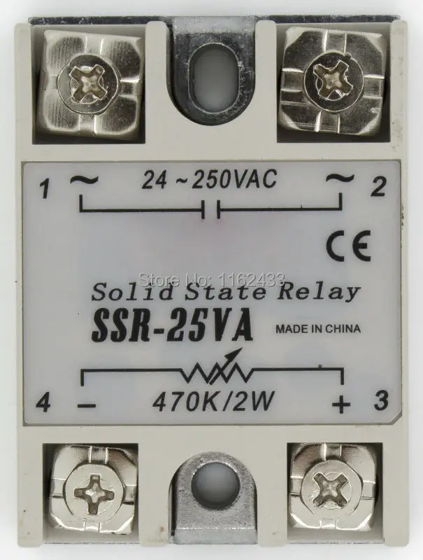 SSR 25VA 220V Однофазное сопротивление AC 25A твердотельный регулятор напряжения